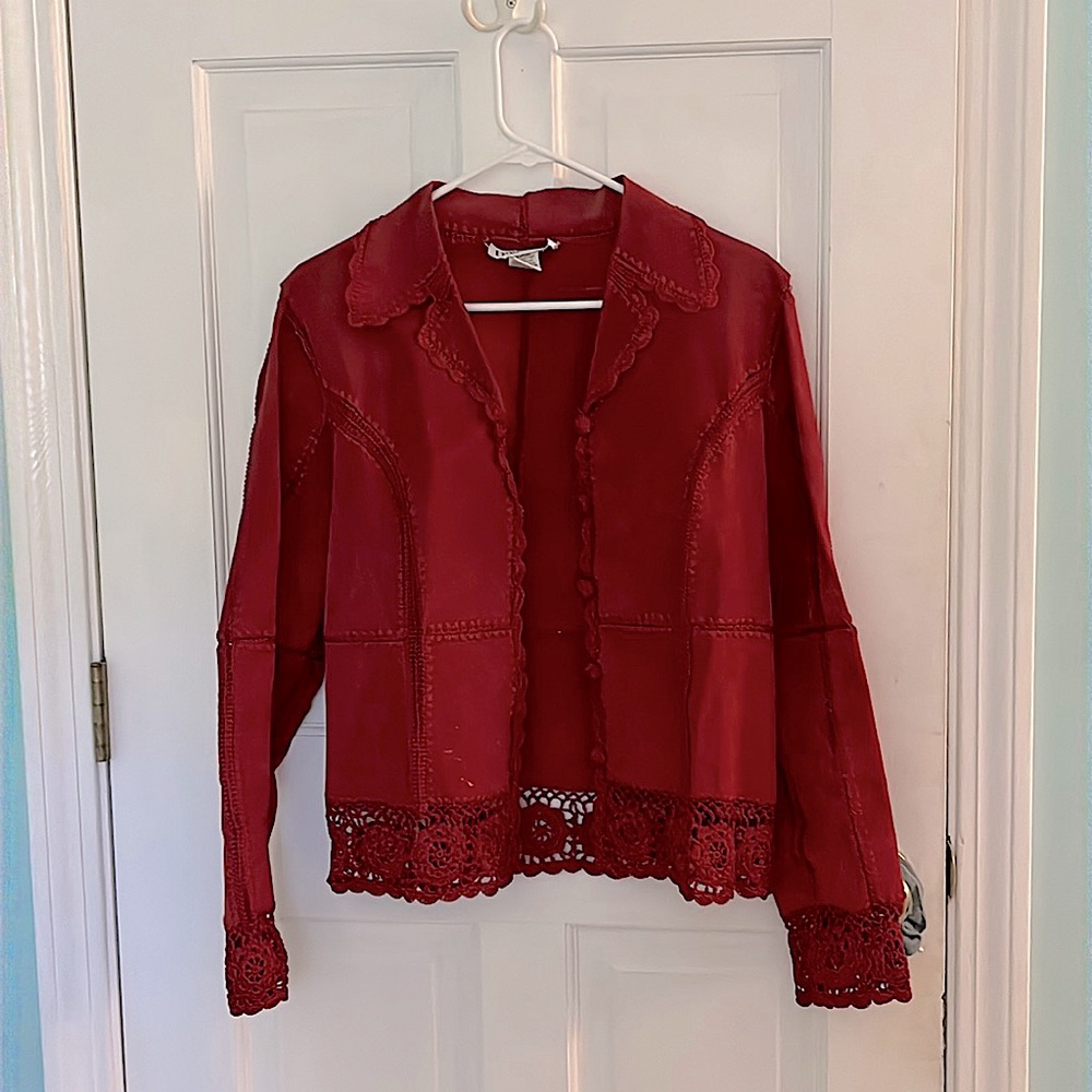 Maroon Leather Jacket